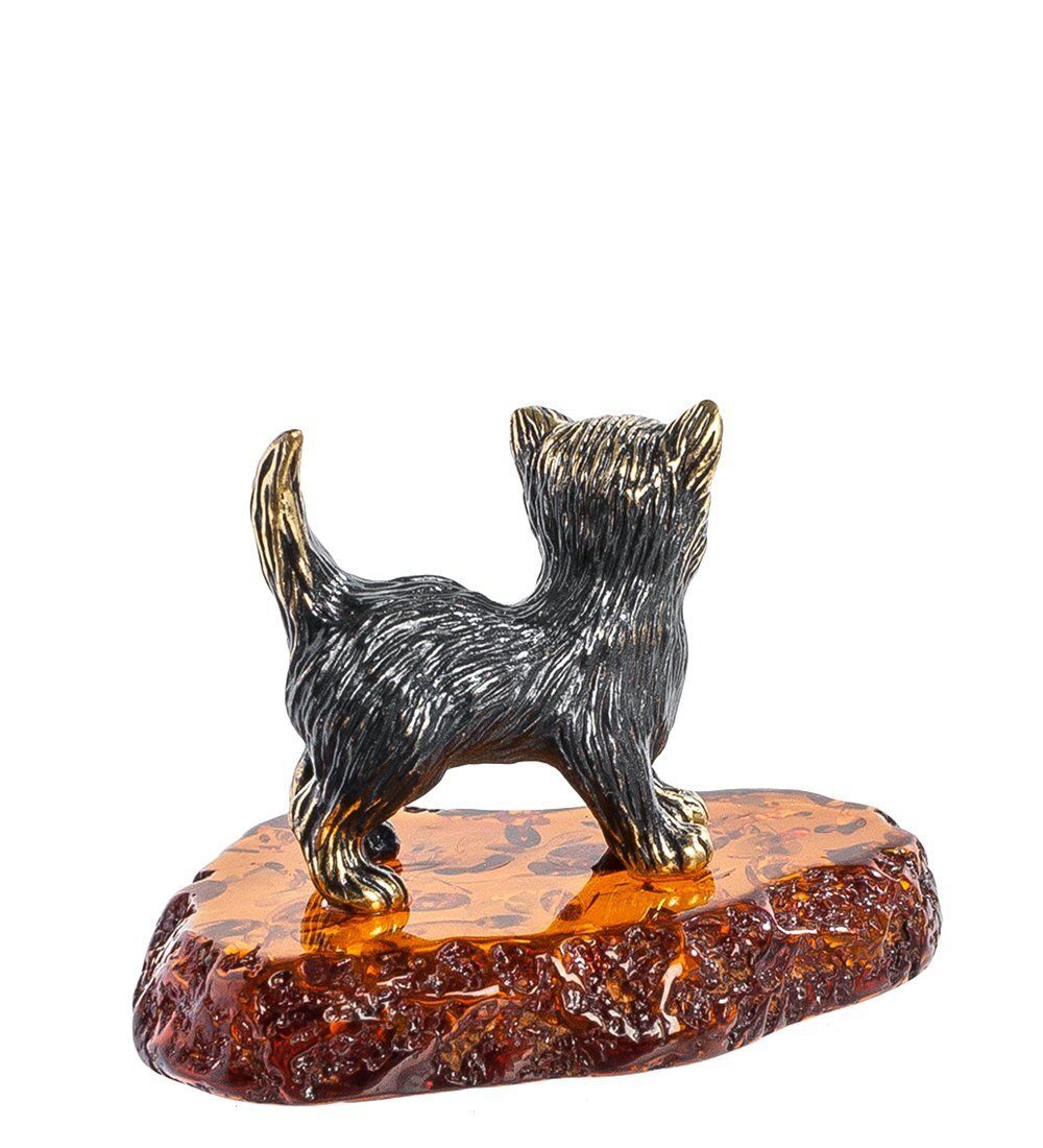 Народные промыслы AM-1050 Фигурка «Котик Мурзик» (латунь, янтарь)