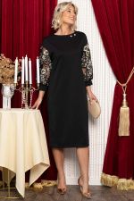 Платье Мисс Элегантность НЬЮ (черное/золото) П14745-18М LT Collection