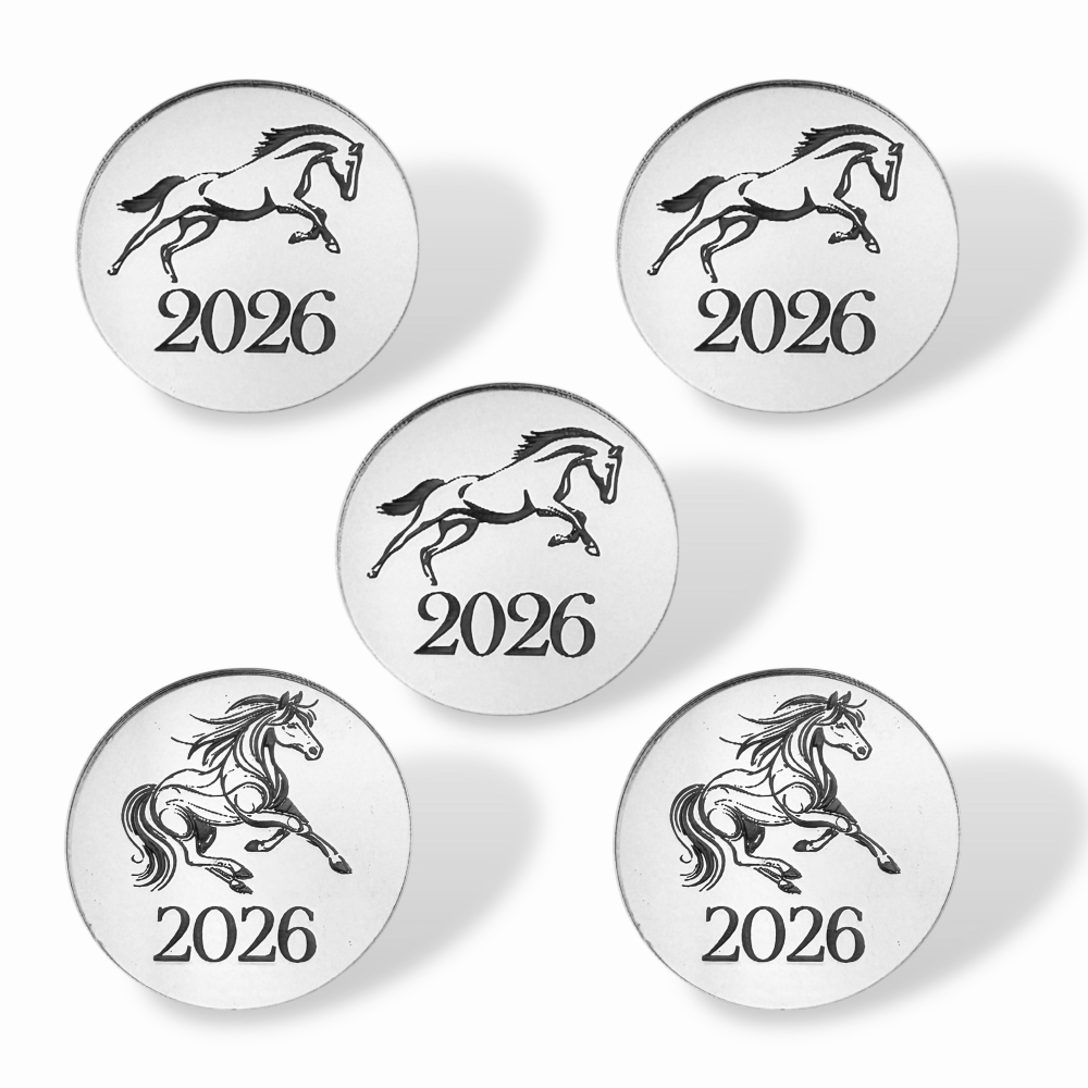 Топпер Бирка "Символ года медальон" 4см ТБ6242 5шт акрил