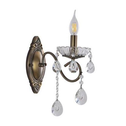 8346/1W CLASSI LN26 089 бронза/прозрачный, металл/хрусталь Бра E14 1*40W 220V LUINA