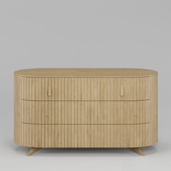 Комод 3 ящика Эклипс (натуральный дуб), 126x68x54 см