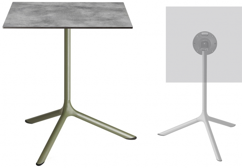 Стол ламинированный обеденный складной Scab Design Tripe Maxi Folding, оливковый, цементный