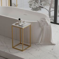 Набор из 2-х столиков Mayen Gold, белые/золотистые