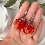 LEFIREL' Серьги серебряные женские "Рания" с цветами из муранского стекла / ювелирные украшения из родированного серебра 925