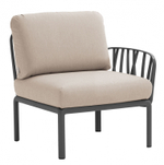 Модуль правый/левый пластиковый с подушками Nardi Komodo Elemento Terminale DS/SX, антрацит, холст