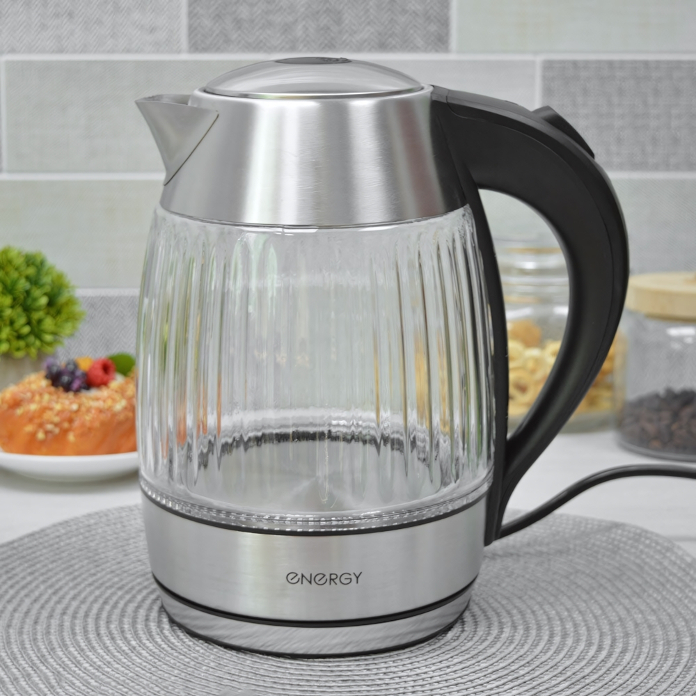 Чайник электрический 1,8л ENERGY E-224, рифлёное стекло