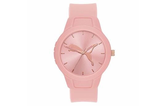 PUMA Reset V2 Series Wrist Watch Quartz Movement Resin Strap Pink Watch Dial Women"s Watch 50m Water Resistant
