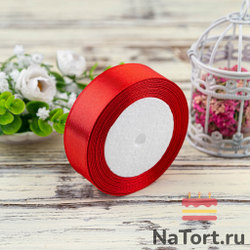 Лента атласная 25 мм (23 метра, цвет №26 Красный)