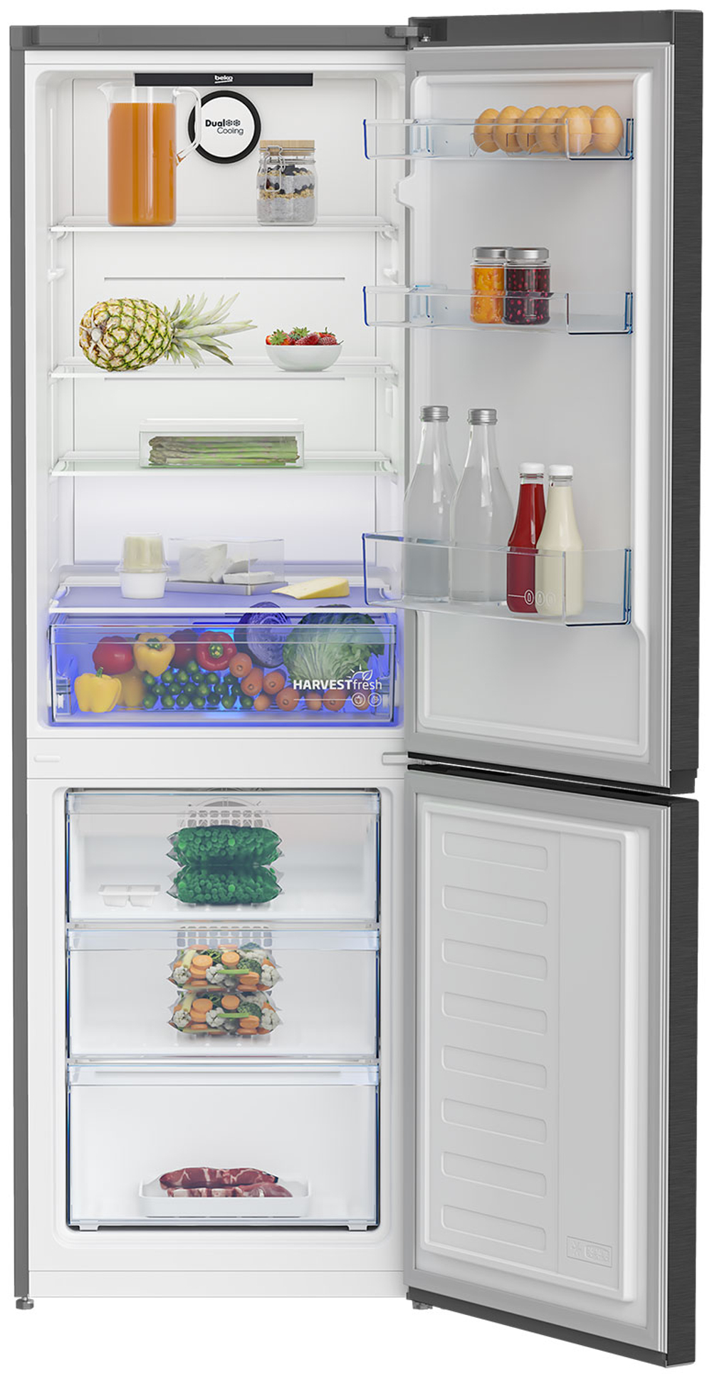 Двухкамерный холодильник Beko B3RCNK365HXBR, стальной антрацит