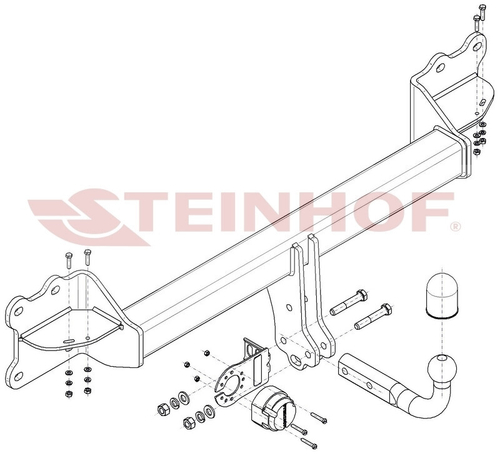 Фаркоп на Volkswagen Touareg 2018- (паспорт и сертификат в комплекте)(без электрики) Steinhof.V-162
