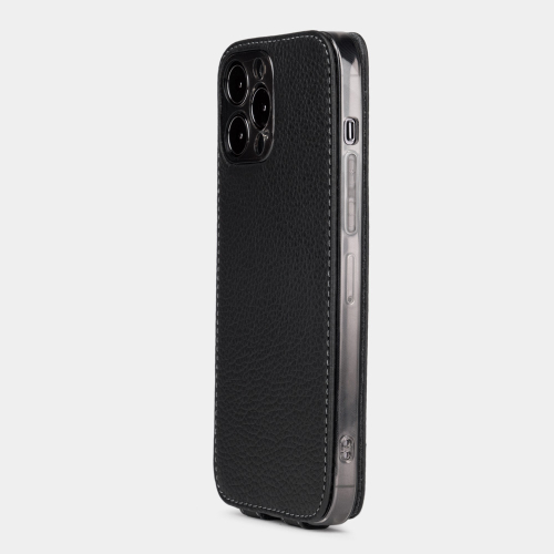 Чехол для iPhone 15 Plus из кожи теленка, цвета черный