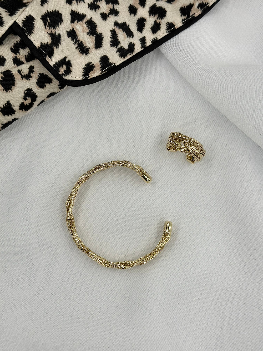 Браслет разъемный косы, оттенок золото