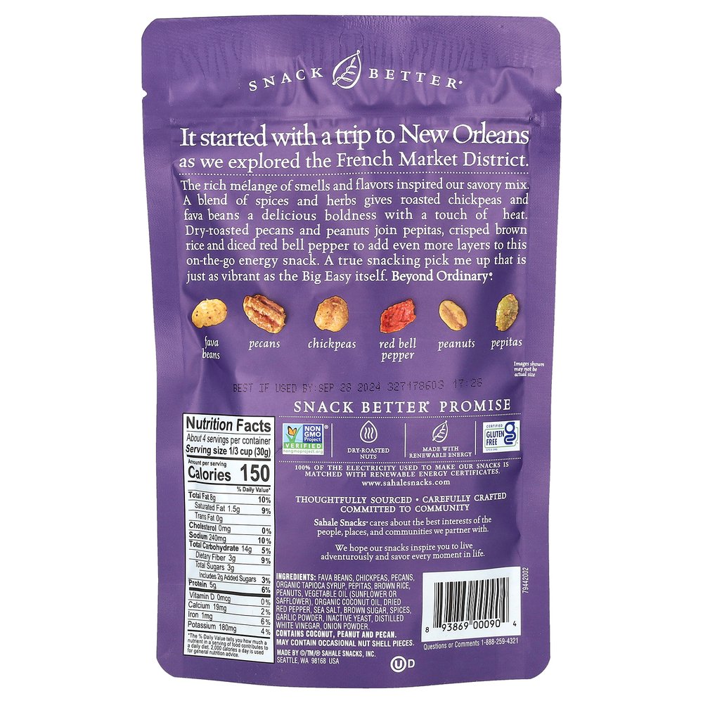 Sahale Snacks, Snack Mix, креольские бобы и орехи, 113 г (4 унции)