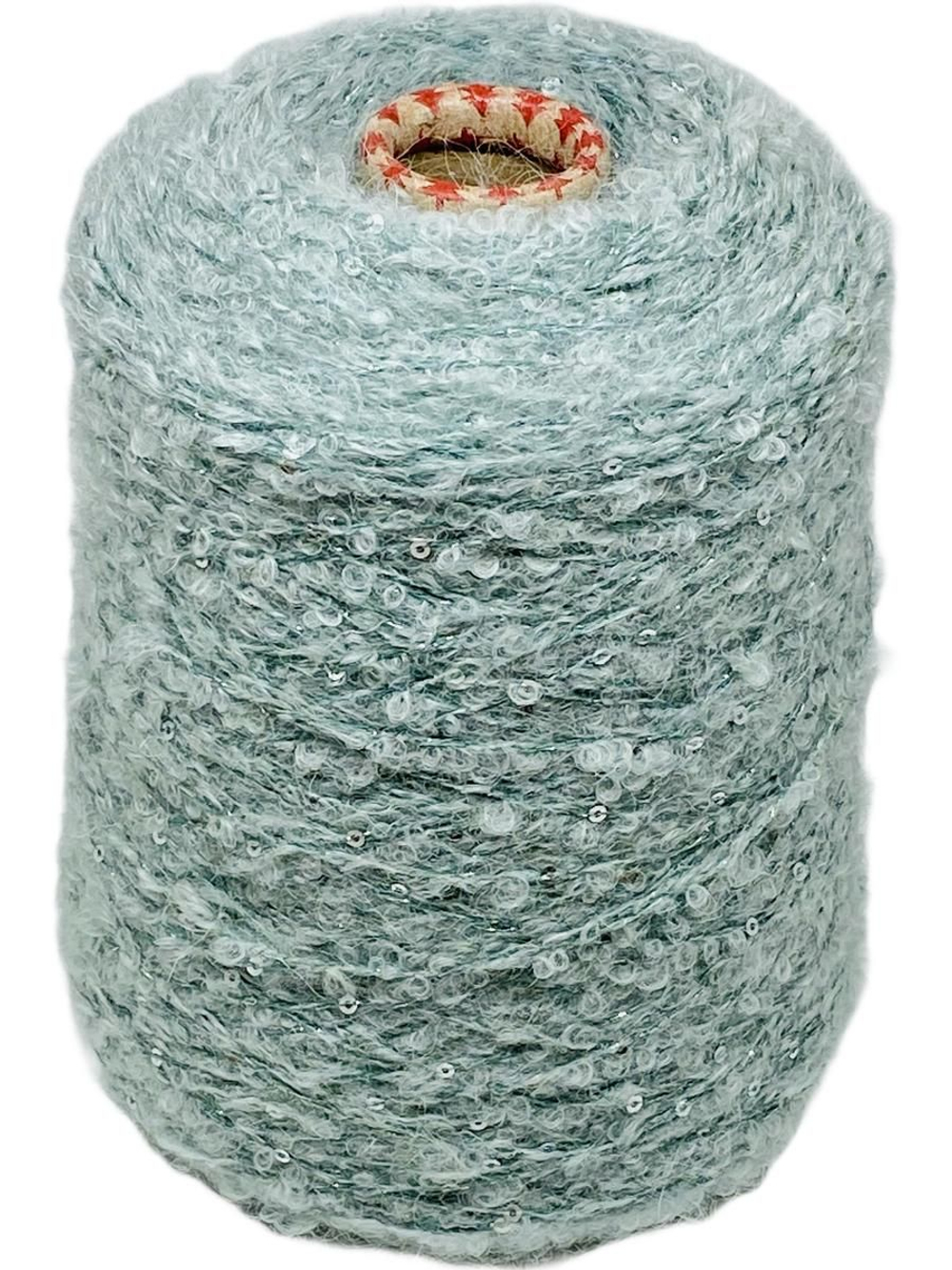 Пряжа на бобине с пайетками 389 г (Италия) 25% меринос 25% мохер 48% п/а 2%п/м 100г400м