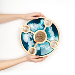 Винный столик со складывающимися ножками из кедра и с эпоксидной смолой. VN11