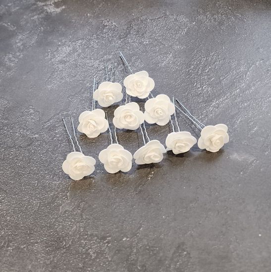 Набор шпилек "Розочки мини" латекс, 5 шт, белые