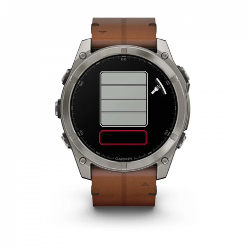 Смарт-часы Garmin Fenix 8 - 51 мм, AMOLED, Sapphire, серый корпус, кожаный и графитовый силиконовый ремешок
