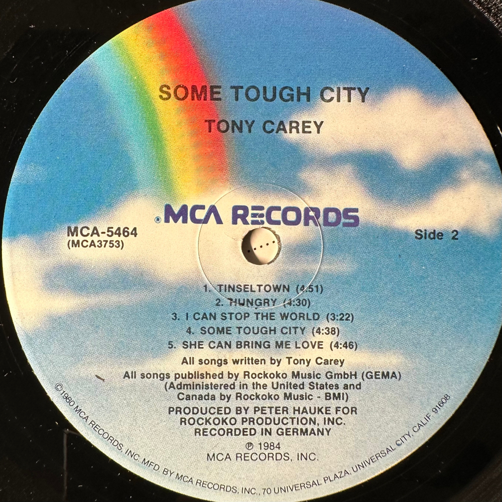 Tony Carey ‎– Some Tough City (США 1984г.)
