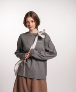 Лонгслив Zoe в рубчик, серый меланж