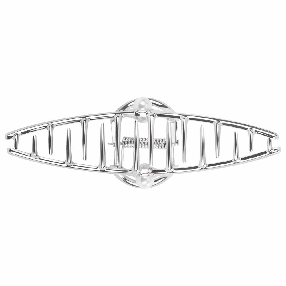 Краб для волос 11 см, с жемчужинкой, серебристый, MONTE VITA, 457017