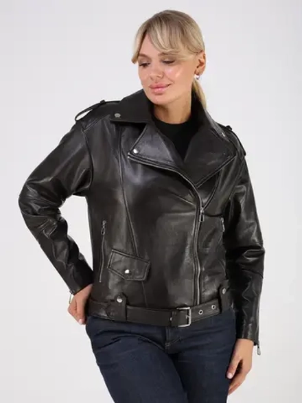 Кожаная куртка демисезонная косуха оверсайз