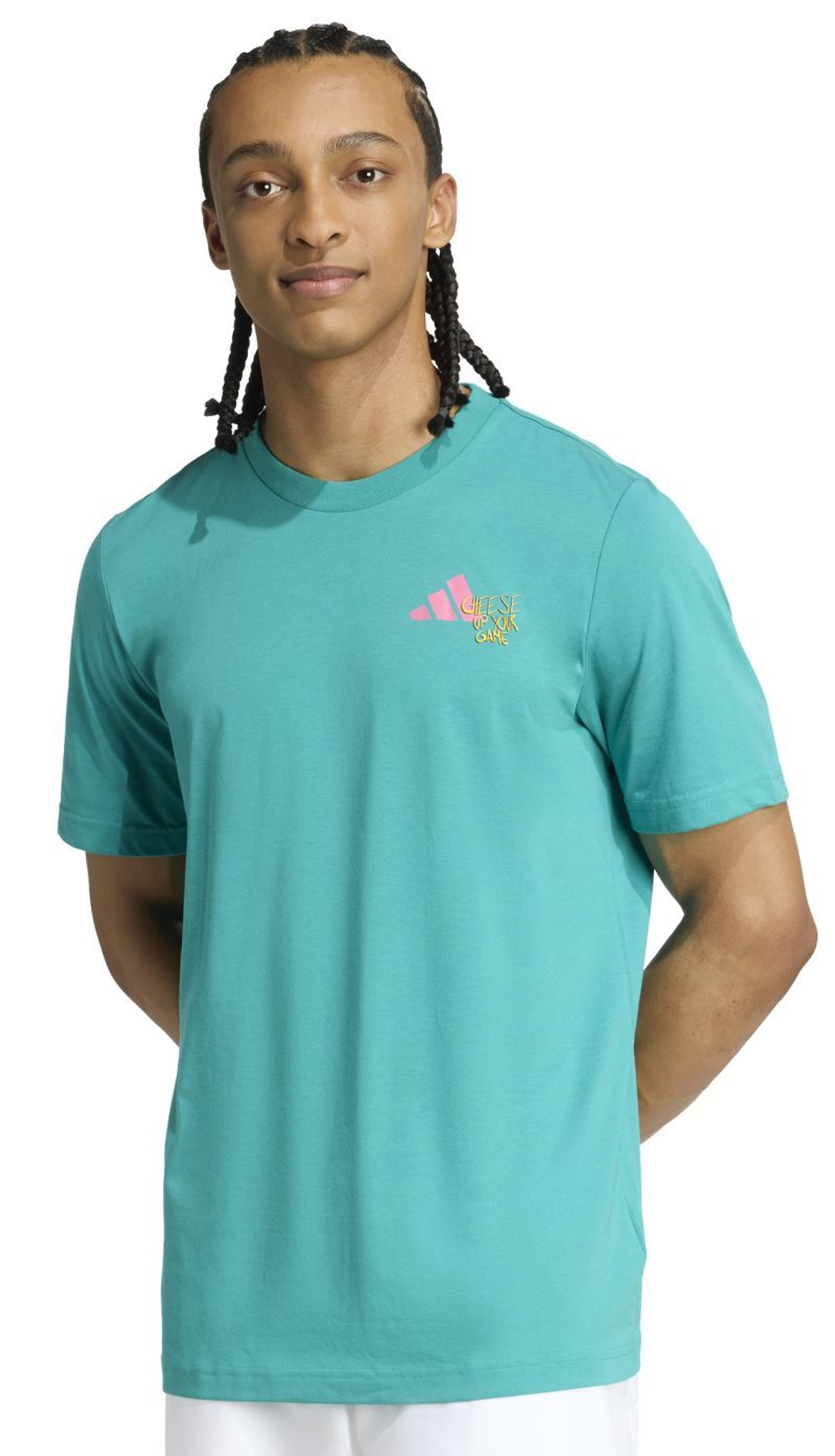 Мужская теннисная футболка Adidas Padel Graphic - темно-зеленая