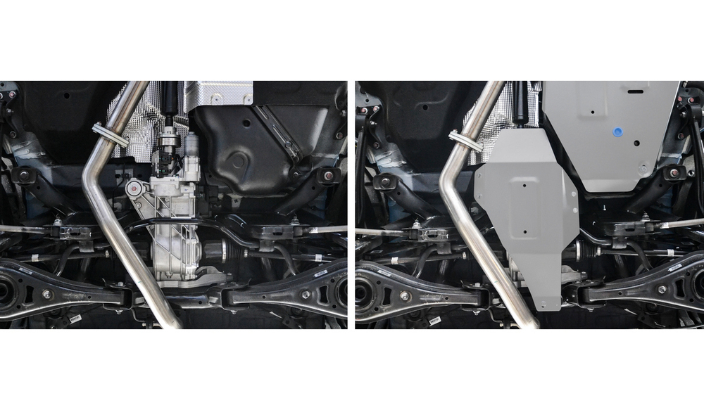 Защита редуктора Rival для Geely Atlas Pro (V - 1.5T) 2021-н.в., алюминий 3 мм, с крепежом, штампованная,  333.1928.1