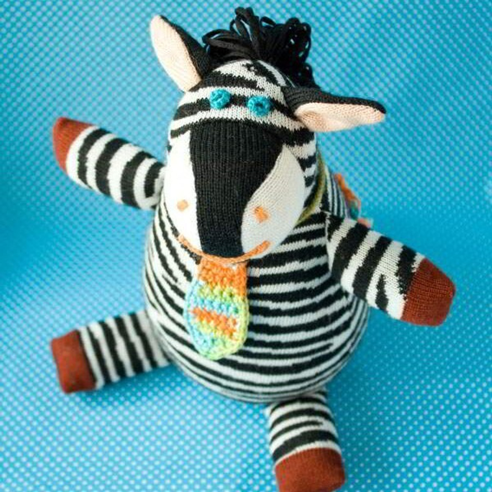 Вязаная кукла Зебра Жорик, Фрея