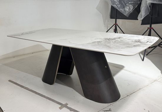 Стол SELTA 200 Белый мрамор CA071, керамика / Дуб/Золотой