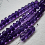 Аметист, рондель 8×5мм, ювелирная грань, штучно