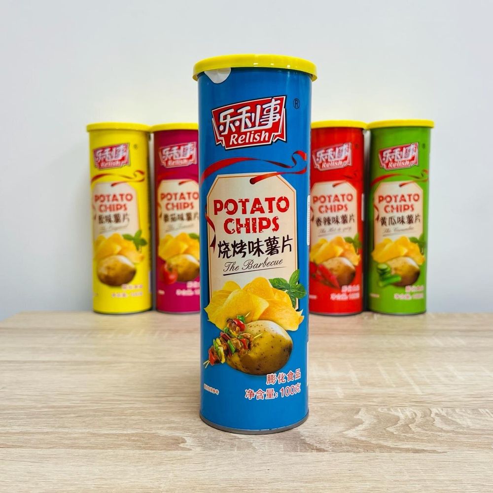 Чипсы картофельные Relish Potato Chips The Barbecue Барбекю (туба) 100 г