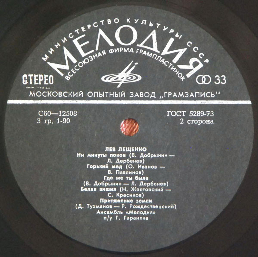 Лев Лещенко / Притяжение Земли (LP)