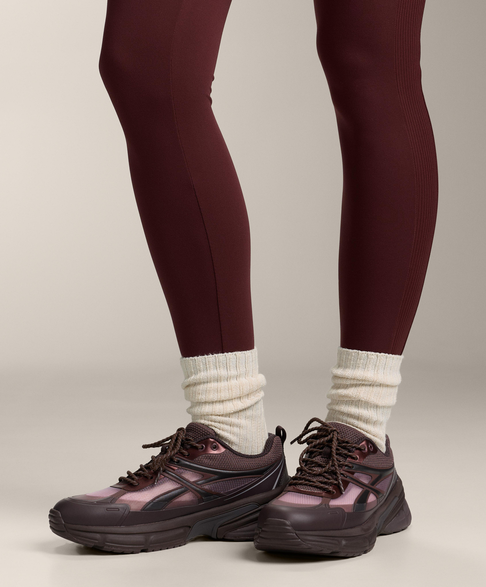 OYSHO Две пары классических носков в рубчик, светлый экрю