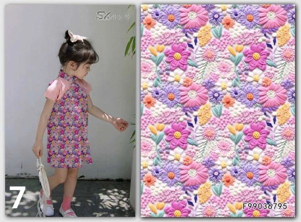 ЦВЕТОЧНАЯ ВЫШИВКА #7,  100% хлопок Handmade Fabrics 4