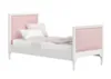 Кровать подростковая Elit (белый, розовая ткань)