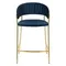 Полубарный стул Turin синий велюр с золотыми ножками | Купить в Hallberg.ru