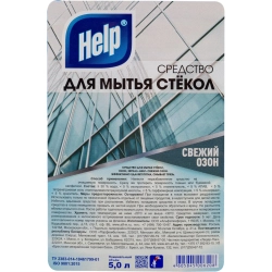 Средство для мытья стёкол и зеркал Help Свежий озон 5 л