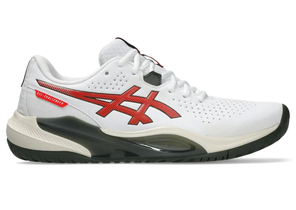 Мужские кроссовки теннисные Asics Gel-Challenger 15 - white/cherry tomato