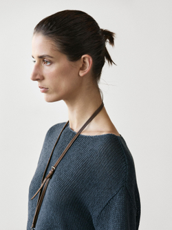 Massimo Dutti Свитер из смесового хлопка с ажурным узором, синий