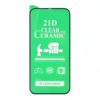 Стекло Ceramic iPhone 12 Pro Max противоударное, в тех.упак. (в комп. 25 шт), 012537 Черный
