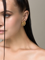 Пусеты Small Shell Gold Dimonds