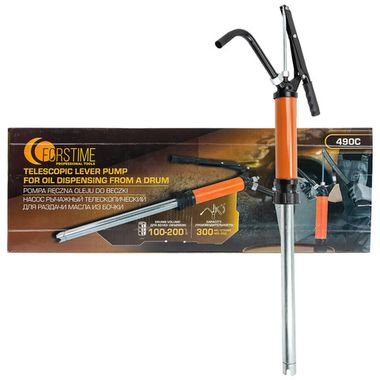 Насос ручной рычажный телескопический для раздачи масла на бочку (пр.-ть 250гр./ход, раб. t -20+40гр.) FORSTIME FT-490C