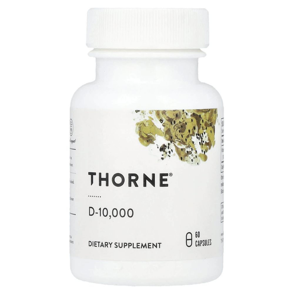 Thorne, D-10 000, 60 капсул (250 мкг в 1 капсуле)