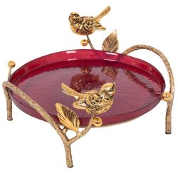 Фруктовница-конфетница Терра (поднос) Бронза Бордовой