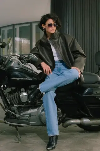 Куртка из экокожи коричневая