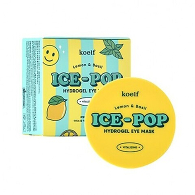 Koelf Патчи для глаз с лимоном и базиликом - Lemon&basil ice-pop hydro gel eye mask, 60шт