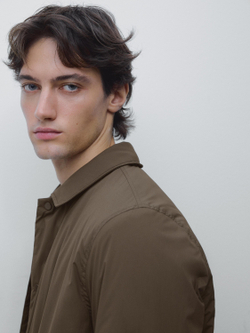 Massimo Dutti Водонепроницаемая легкая стеганая тонкая куртка, хаки