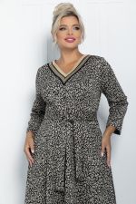 Платье Осенняя история (черно-бежевое) П11229 LT Collection