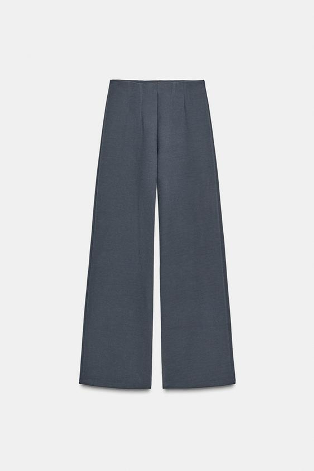 ZARA ШИРОКИЕ БРЮКИ ИЗ ТКАНИ ИНТЕРЛОК, ТЕМНО-СЕРЫЙ