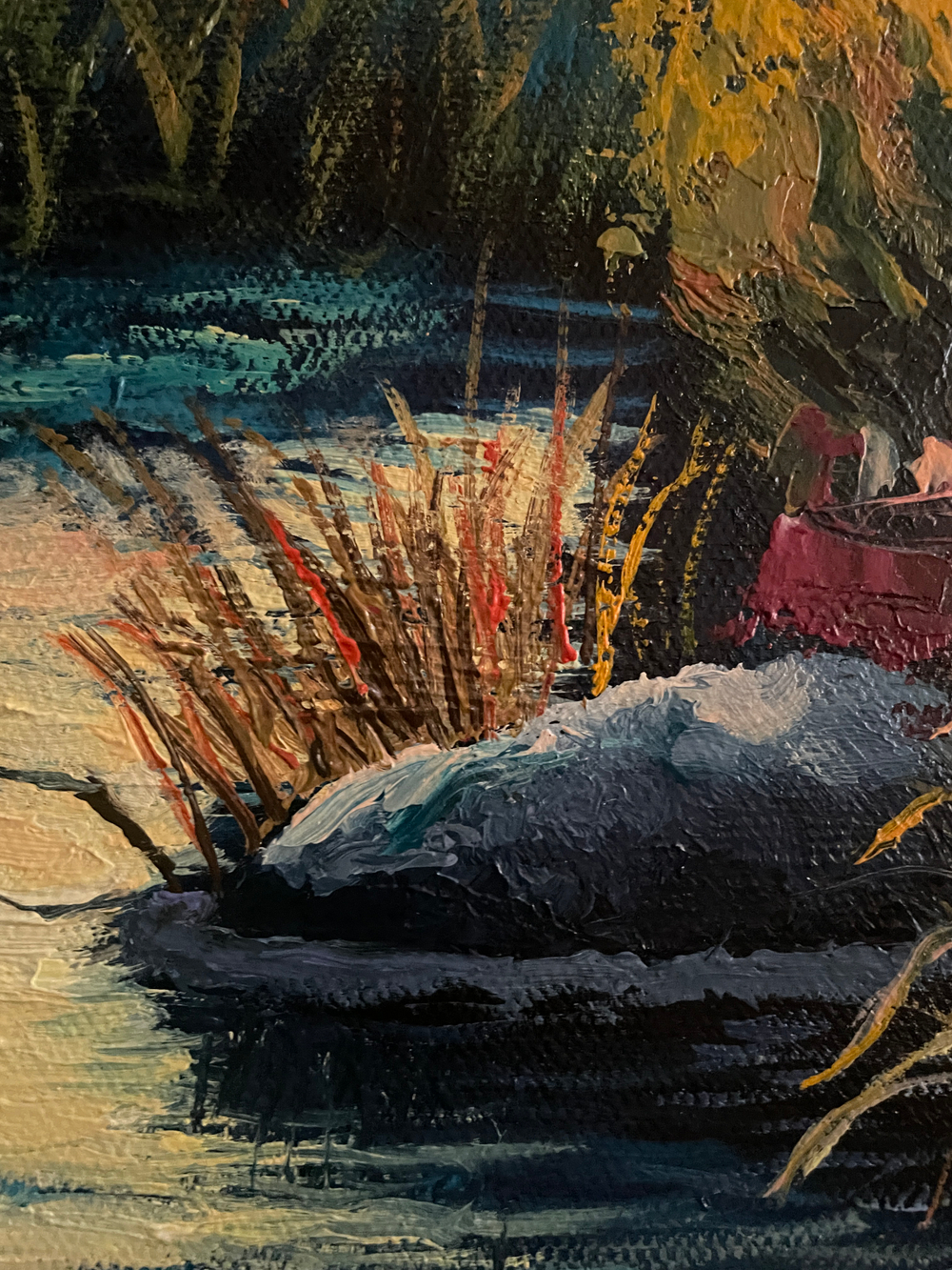 Картина маслом на холсте "Солнце и Луна" 70х110 см. Деревянный подрамник. Художник Наталия Осадчук